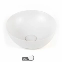 Vasque à Poser 41 X 37 Cm Ronde, Céramique, Blanc Mat, Made In France, Desvres -Produits De Salle De Bain Soldes 2024 vasque a poser ronde 41 x 37 cm ceramique blanc mat made in france desvres 3