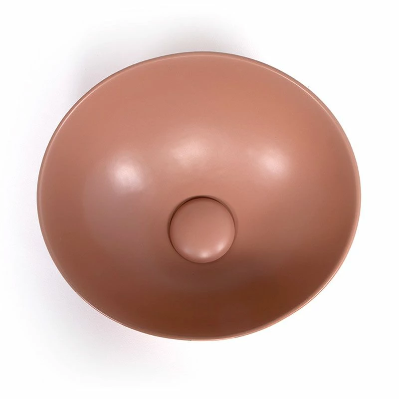 Vasque à Poser 41 X 37 Cm Ronde, Céramique, Brique, Made In France, Desvres 5 Vasque à Poser 41 X 37 Cm Ronde, Céramique, Brique, Made In France, Desvres – Image 3