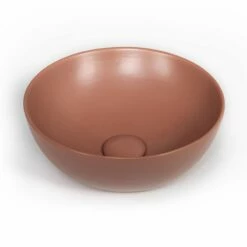 Vasque à Poser 41 X 37 Cm Ronde, Céramique, Brique, Made In France, Desvres