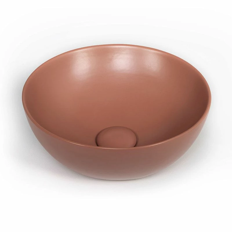 Vasque à Poser 41 X 37 Cm Ronde, Céramique, Brique, Made In France, Desvres 3 Vasque à Poser 41 X 37 Cm Ronde, Céramique, Brique, Made In France, Desvres