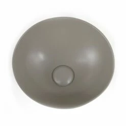 Vasque à Poser 41 X 37 Cm Ronde, Céramique, Gris Mat, Made In France, Desvres -Produits De Salle De Bain Soldes 2024 vasque a poser ronde 41 x 37 cm ceramique gris mat made in france desvres 2