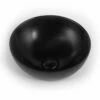 Vasque à Poser 41 X 37 Cm Ronde, Céramique, Noir Mat, Made In France, Desvres -Produits De Salle De Bain Soldes 2024 vasque a poser ronde 41 x 37 cm ceramique noir mat made in france desvres