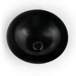 Vasque à Poser 41 X 37 Cm Ronde, Céramique, Noir Mat, Made In France, Desvres -Produits De Salle De Bain Soldes 2024 vasque a poser ronde 41 x 37 cm ceramique noir mat made in france desvres 2