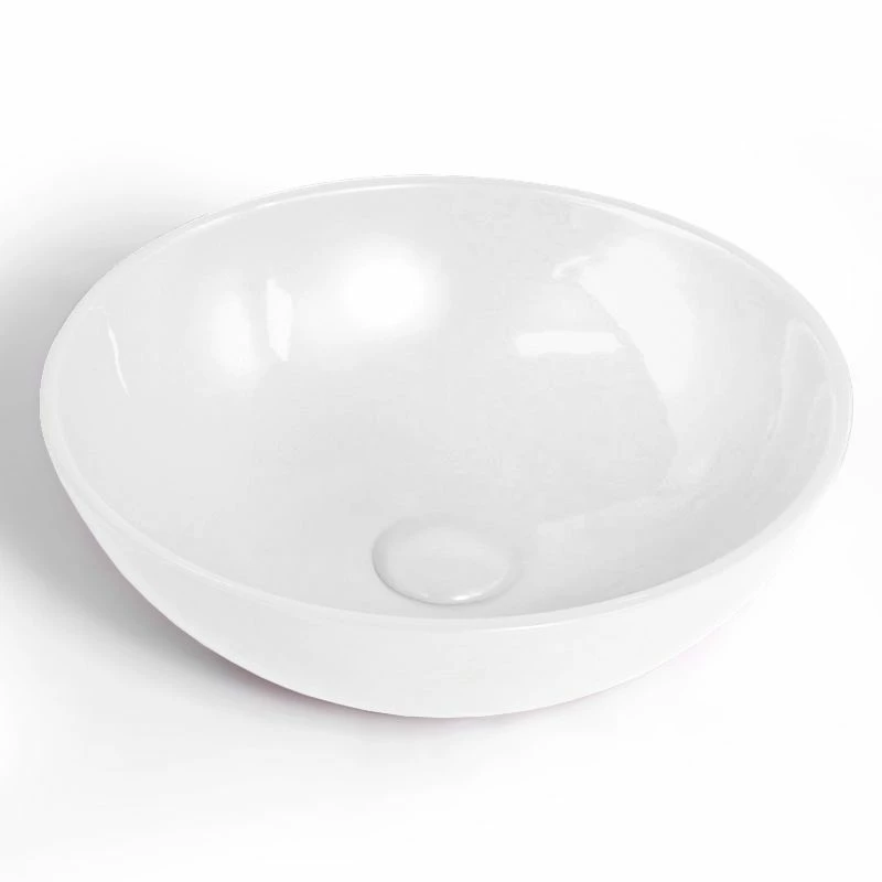 Vasque à Poser Ø47,5 Cm Ronde, Céramique, Blanc Brillant, Made In France, Desvres 3 Vasque à Poser Ø47,5 Cm Ronde, Céramique, Blanc Brillant, Made In France, Desvres