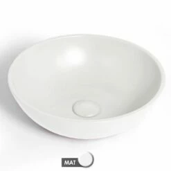 Vasque à Poser Ronde Ø47,5 Cm, Céramique, Blanc Mat, Made In France, Desvres 7 Vasque à Poser Ronde Ø47,5 Cm, Céramique, Blanc Mat, Made In France, Desvres -Produits De Salle De Bain Soldes 2024 vasque a poser ronde o475 cm ceramique blanc mat made in france desvres 2