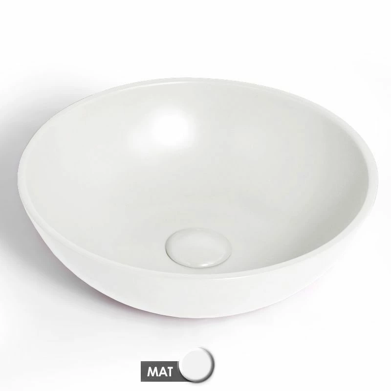 Vasque à Poser Ronde Ø47,5 Cm, Céramique, Blanc Mat, Made In France, Desvres 5 Vasque à Poser Ronde Ø47,5 Cm, Céramique, Blanc Mat, Made In France, Desvres – Image 3