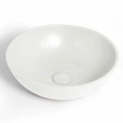 Vasque à Poser Ronde Ø47,5 Cm, Céramique, Blanc Mat, Made In France, Desvres