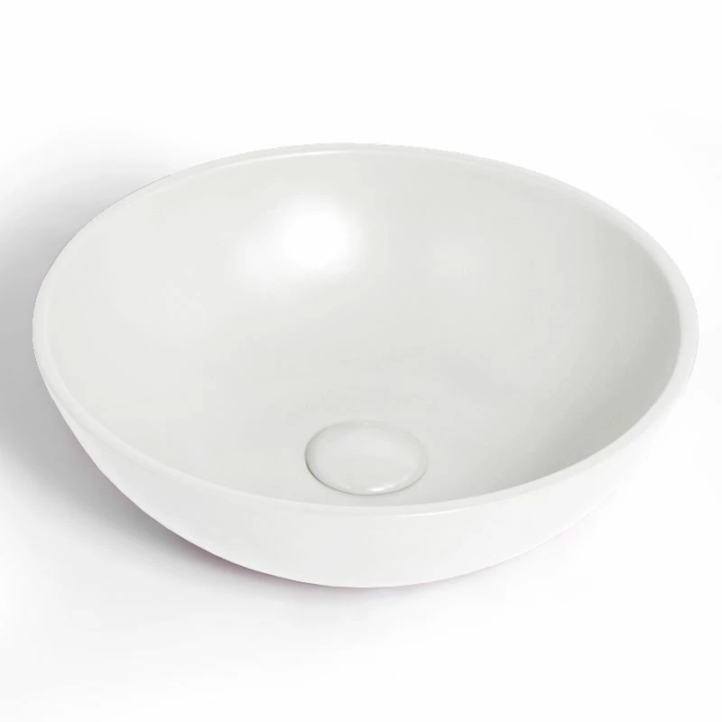 Vasque à Poser Ronde Ø47,5 Cm, Céramique, Blanc Mat, Made In France, Desvres 3 Vasque à Poser Ronde Ø47,5 Cm, Céramique, Blanc Mat, Made In France, Desvres