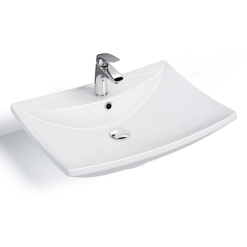 Vasque Avec Plage, Céramique, 60 X 43,5 Cm, Kaven 3 Vasque Avec Plage, Céramique, 60 X 43,5 Cm, Kaven