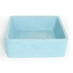 Vasque Béton, 38x38 cm, Bleu Ciel, Cube -Produits De Salle De Bain Soldes 2024 vasque beton 38x38 cm bleu ciel cube 1