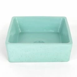 Vasque Béton, 38x38 cm, Vert Clair, Cube -Produits De Salle De Bain Soldes 2024 vasque beton 38x38 cm vert clair cube 1