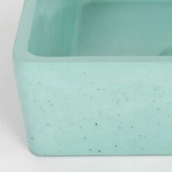 Vasque Béton, 38x38 cm, Vert Clair, Cube -Produits De Salle De Bain Soldes 2024 vasque beton 38x38 cm vert clair cube 2