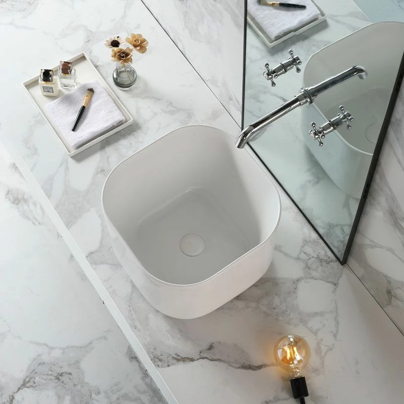 Vasque Céramique Blanche à Poser Carrée, 40 X 40 Cm, Fino Prisma 5 Vasque Céramique Blanche à Poser Carrée, 40 X 40 Cm, Fino Prisma – Image 3