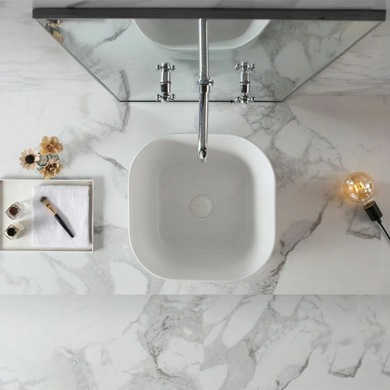 Vasque Céramique Blanche à Poser Carrée, 40 X 40 Cm, Fino Prisma 6 Vasque Céramique Blanche à Poser Carrée, 40 X 40 Cm, Fino Prisma – Image 4