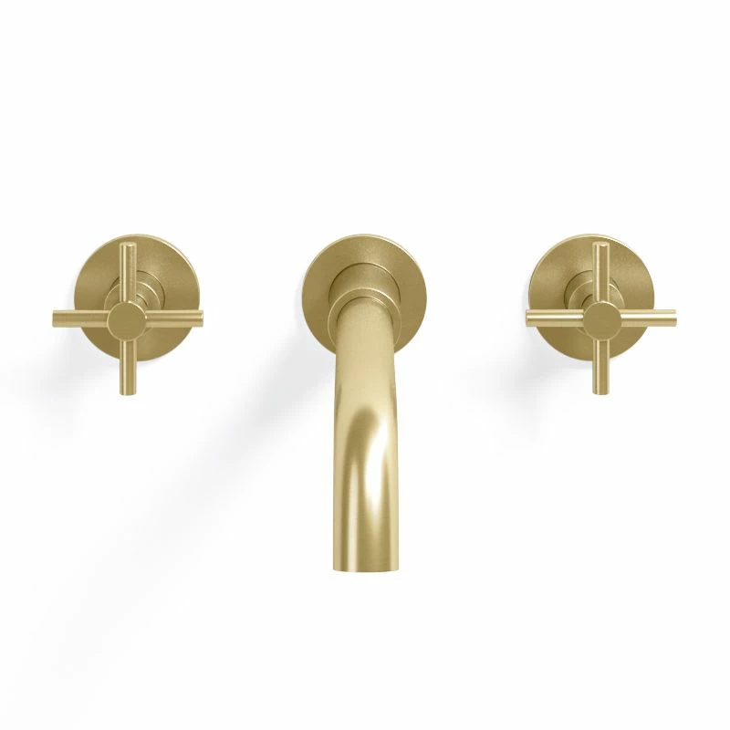 Vasque En Fonte 61x51 Cm, Avec Dosseret, Blanc, School + Robinet Mélangeur Cross II Doré Brossé Inclus 7 Vasque En Fonte 61x51 Cm, Avec Dosseret, Blanc, School + Robinet Mélangeur Cross II Doré Brossé Inclus – Image 5