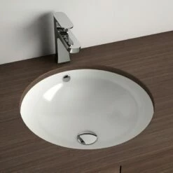 Vasque à Encastrer Par Dessous Ø43 Cm Ronde Céramique, Asako -Produits De Salle De Bain Soldes 2024 vasque encastrable amiri 40x40 cm 1