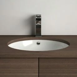 Vasque à Encastrer Par Dessous Ø43 Cm Ronde Céramique, Asako -Produits De Salle De Bain Soldes 2024 vasque encastrable amiri 40x40 cm 2