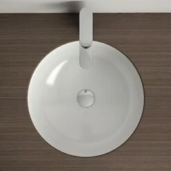 Vasque à Encastrer Par Dessous Ø43 Cm Ronde Céramique, Asako -Produits De Salle De Bain Soldes 2024 vasque encastrable amiri 40x40 cm 3